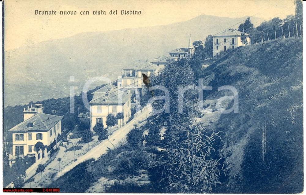 Cartolina originale da collezione 1916 BRUNATE NUOVO con vista del Bisbino FP VG 1