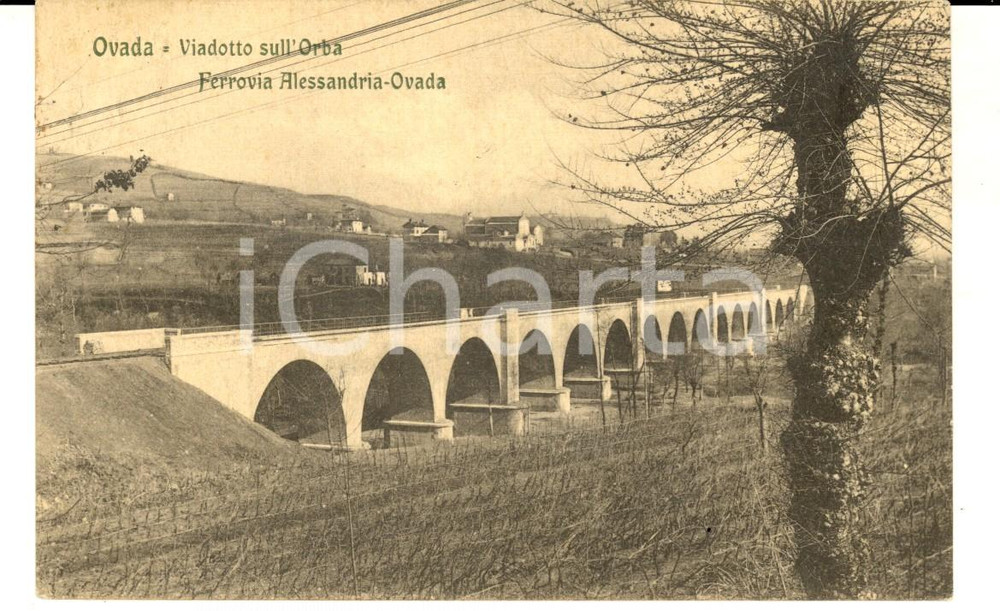 Cartolina originale da collezione 1907 OVADA AL Viadotto sull ORBA  Ferrovia ALESSANDRIAOVADA Cartolina FP VG 1