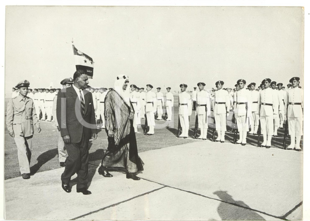 1959 IL CAIRO Saoud ben ABDELAZIZ AL SAOUD e Gamal Abd EL-NASSER *Foto 18x13 cm