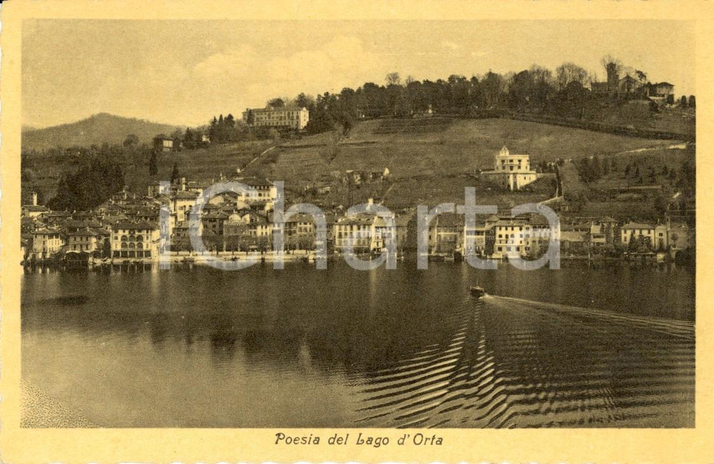 Cartolina originale da collezione 1945 ORTA SAN GIULIO (NO) Barca solca le acque del Lago D'ORTA *Cartolina FP VG 1