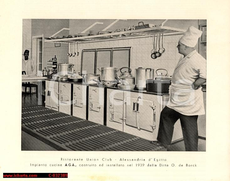 Materiale pubblicitario d’epoca 1939 RISTORANTE UNION CLUB ALESSANDRIA EGITTO foto 1