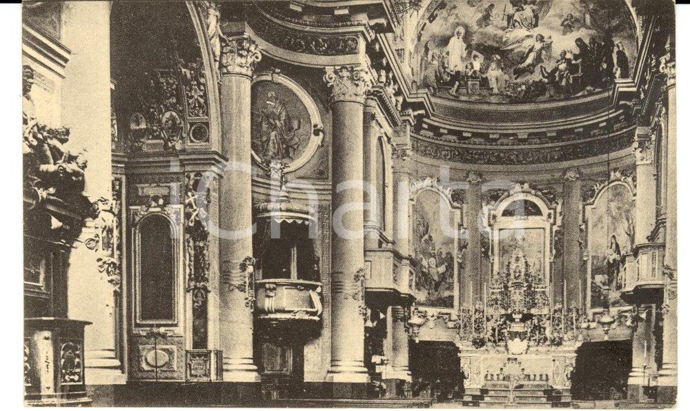 Cartolina originale da collezione 1930 ca GAVERINA TERME BG Interno parrocchia Cartolina FP NV 1