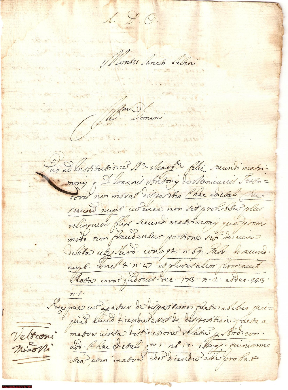 Manoscritto, lettera originale 1680 MONTE SAN SAVINO Denaro erede Margherita MENICUCCI 1