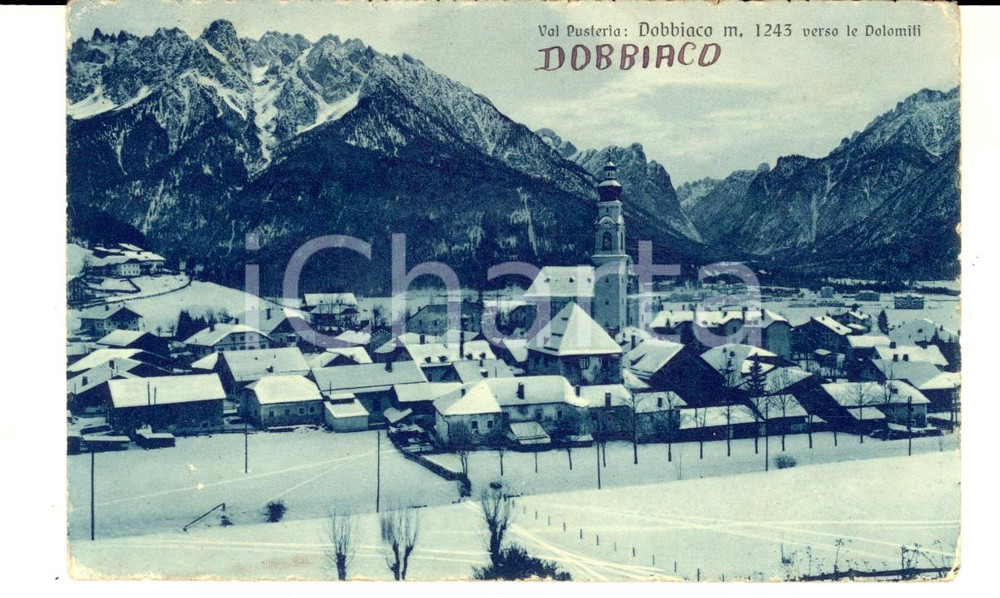 Cartolina originale da collezione 1933 DOBBIACO BZ Panorama del paese  VAL PUSTERIA Cartolina FP VG 1