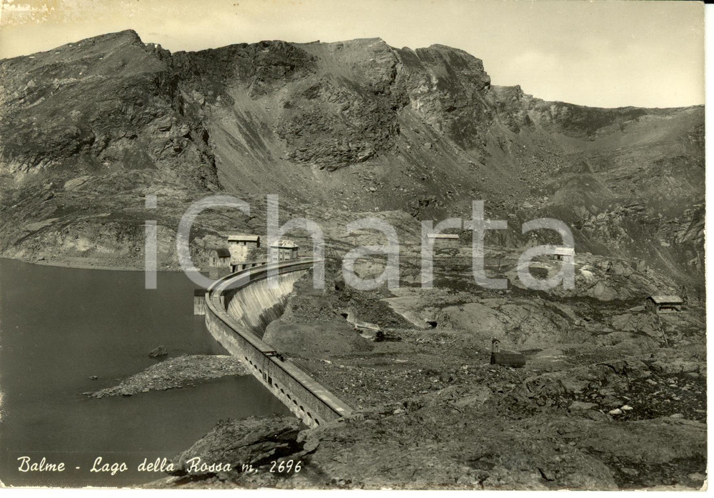 Cartolina originale da collezione 1950 ca BALME (TO) Scorcio panoramico con Lago della ROSSA *Cartolina FG NV 1