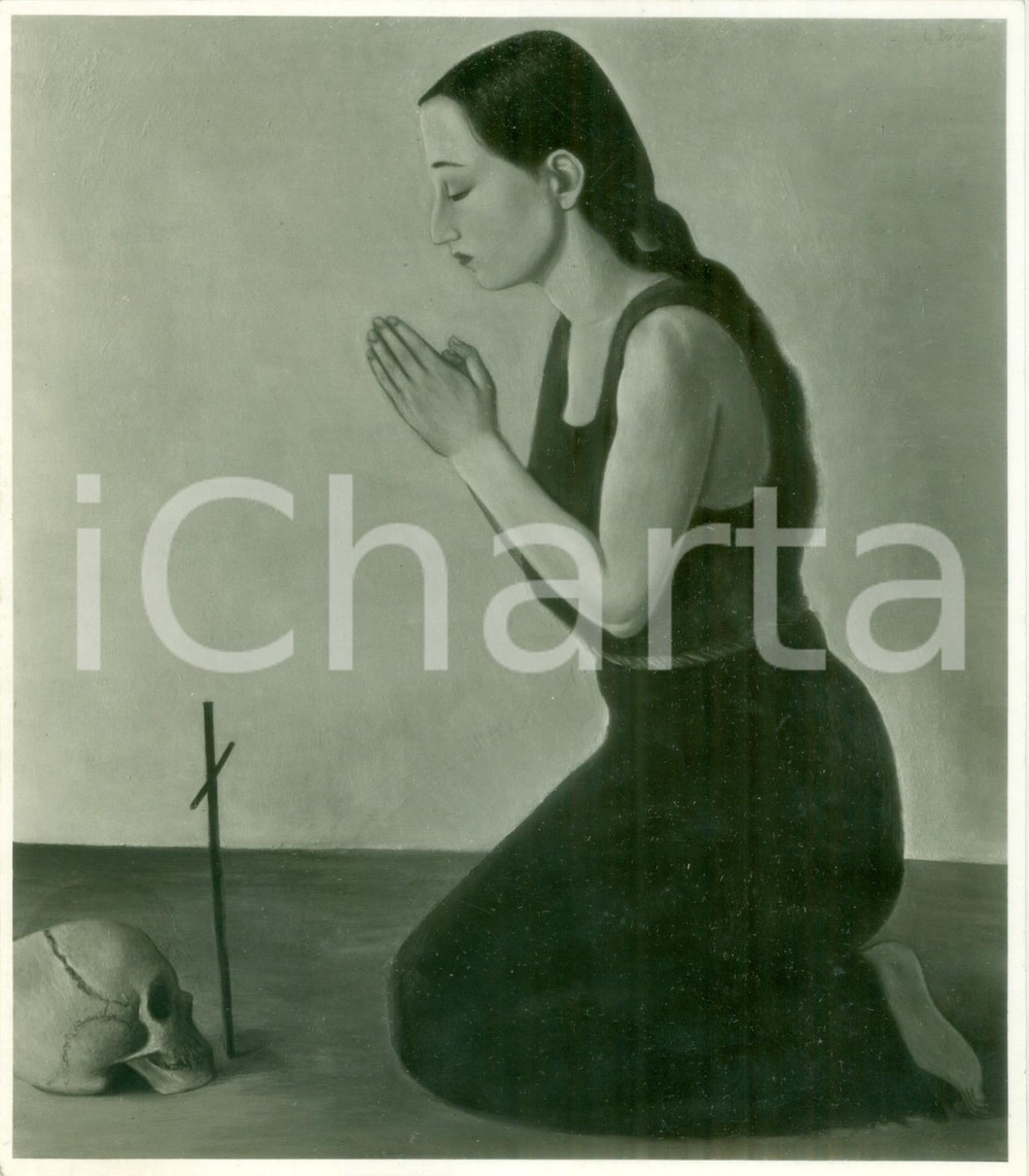 Fotografia d epoca originale 1935 MILANO Leonardo BORGESE La Maddalena penitente Fotografia coeva del quadro 1