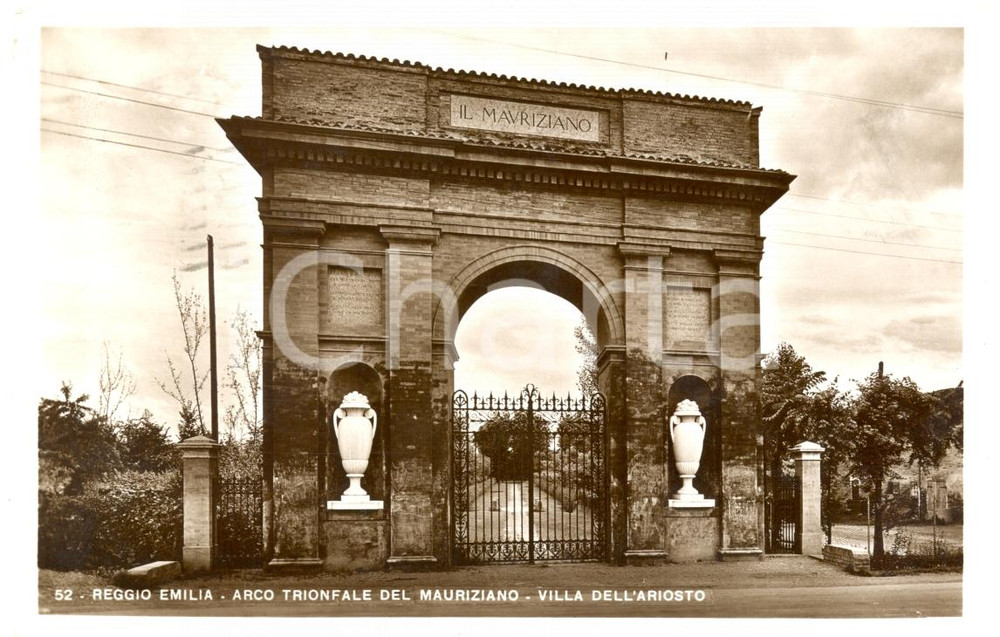 Cartolina originale da collezione 1938 REGGIO EMILIA Arco trionfale del MAURIZIANO villa ARIOSTO Cartolina FP VG 1