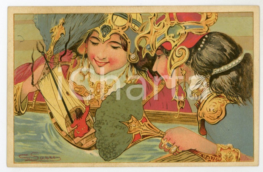 1925 I VIAGGI DI GULLIVER Illustrazione di Corrado SARRI Cartolina FP VG (6)  Cartolina postale d'epoca, viaggiata.CONDIZIONI: FAIRFORMATO: FP    originale e autentica 1