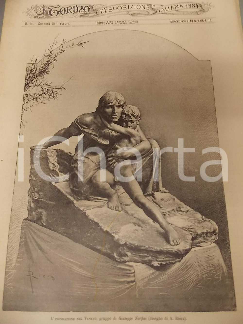 Giornale, rivista storica 1884 TORINO E L ESPOSIZIONE ITALIANA nÂ° 25 L inondazione nel Veneto Rivista 1