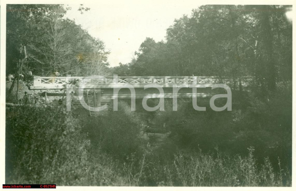 Fotografia d'epoca originale 1932 PISINO (CROAZIA) Ponte sul fiume QUIETO a LEVADE 1