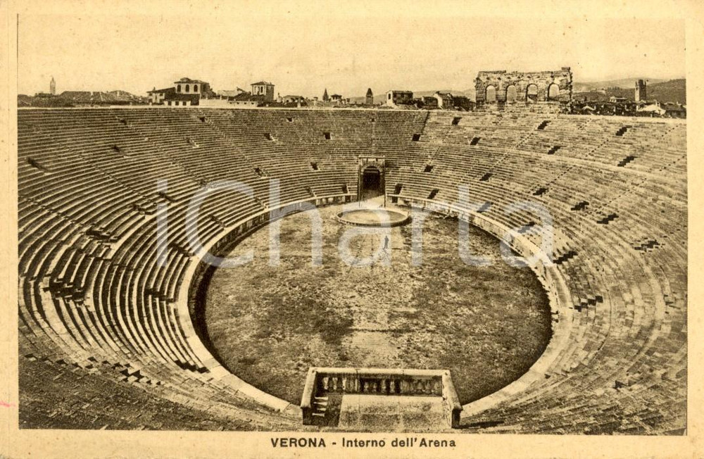 Cartolina originale da collezione 1930 ca VERONA Veduta dell'interno dell'Arena *Cartolina postale FP NV 1