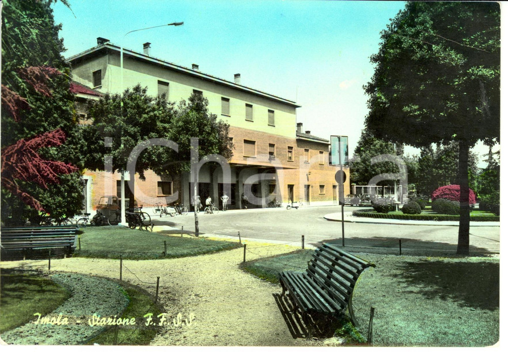 Cartolina originale da collezione 1964 IMOLA BO Stazione F.F.S.S. Cartolina postale FG VG 1