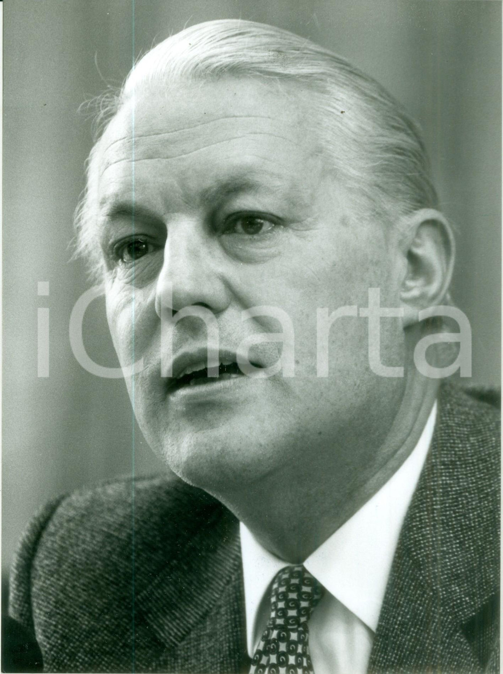 Fotografia d epoca originale 1986 BONN DE Ritratto di Gerhard STOLTENBERG Ministro Finanze Fotografia 1