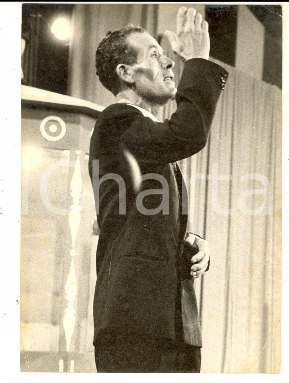 Fotografia d epoca originale 1956 LASCIA O RADDOPPIA Ritratto del concorrente Egidio CRISTINI Foto 13x18 1