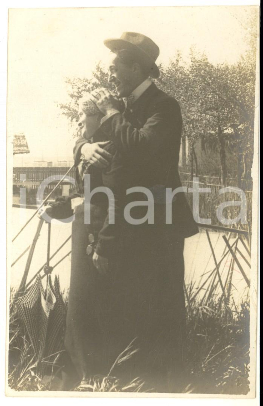 Fotografia d epoca originale 1910 ca ALESSANDRIA ? Ritratto di giovane uomo con la nonna  Foto ARTISTICA 1