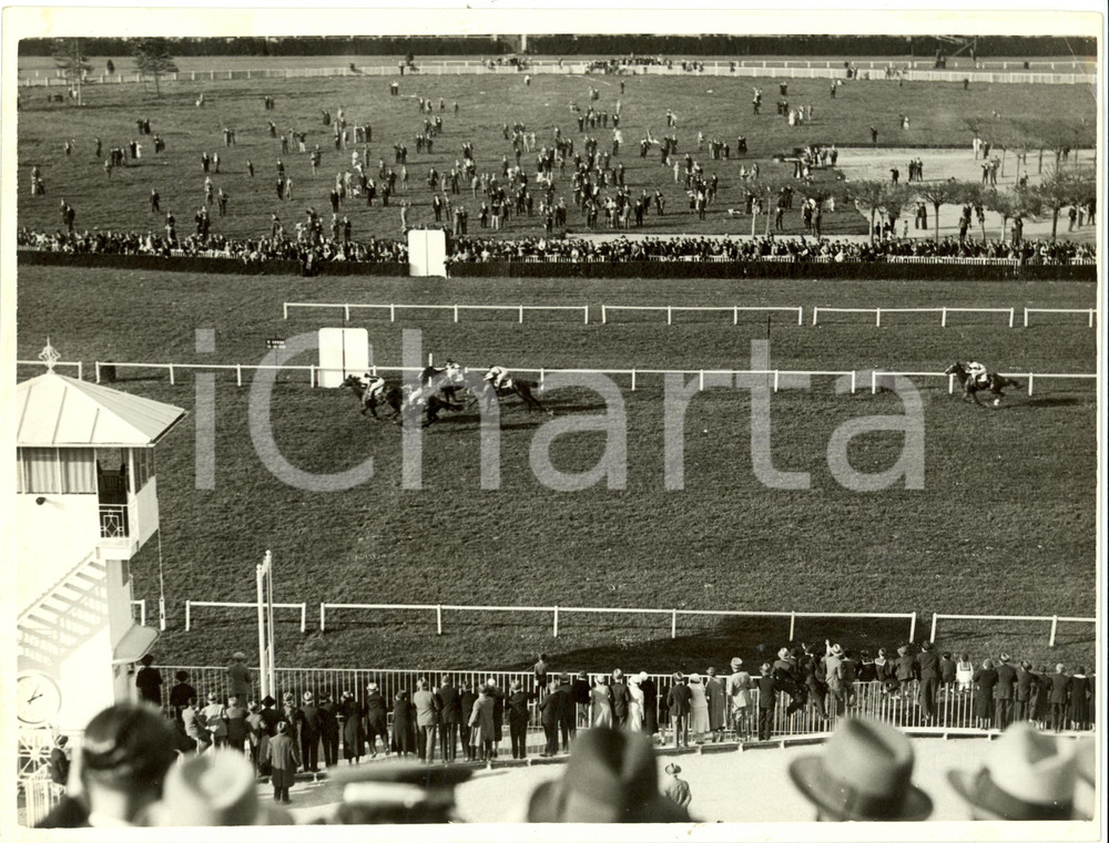 Fotografia d epoca originale 1932 MILANO Ippica ELLO vince Gran Premio EMANUELE FILIBERTO a SAN SIRO Foto 1