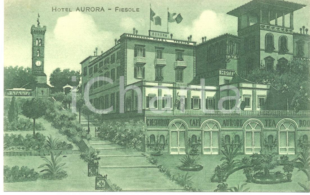 Cartolina originale da collezione 1935 ca FIESOLE (FI) Hotel AURORA - Veduta *Cartolina FP NV 1