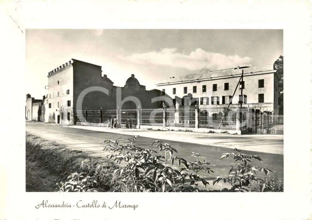 Cartolina originale da collezione 1954 TALESSANDRIA (AL) Castello di MARENGO *Cartolina animata FG VG 1