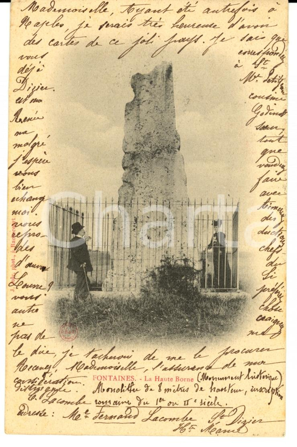 Cartolina originale da collezione 1904 FONTAINES-SUR-MARNE (F) La Haute Borne *Vintage postcard FP VG 1