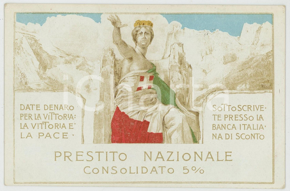 1915 ca WW1 Prestito Nazionale Consolidato 5%  - Cartolina ill. MATALONI (2) Cartolina postale d'epoca, non viaggiata.CONDIZIONI: GFORMATO: 9x14 cm    originale e autentica 1