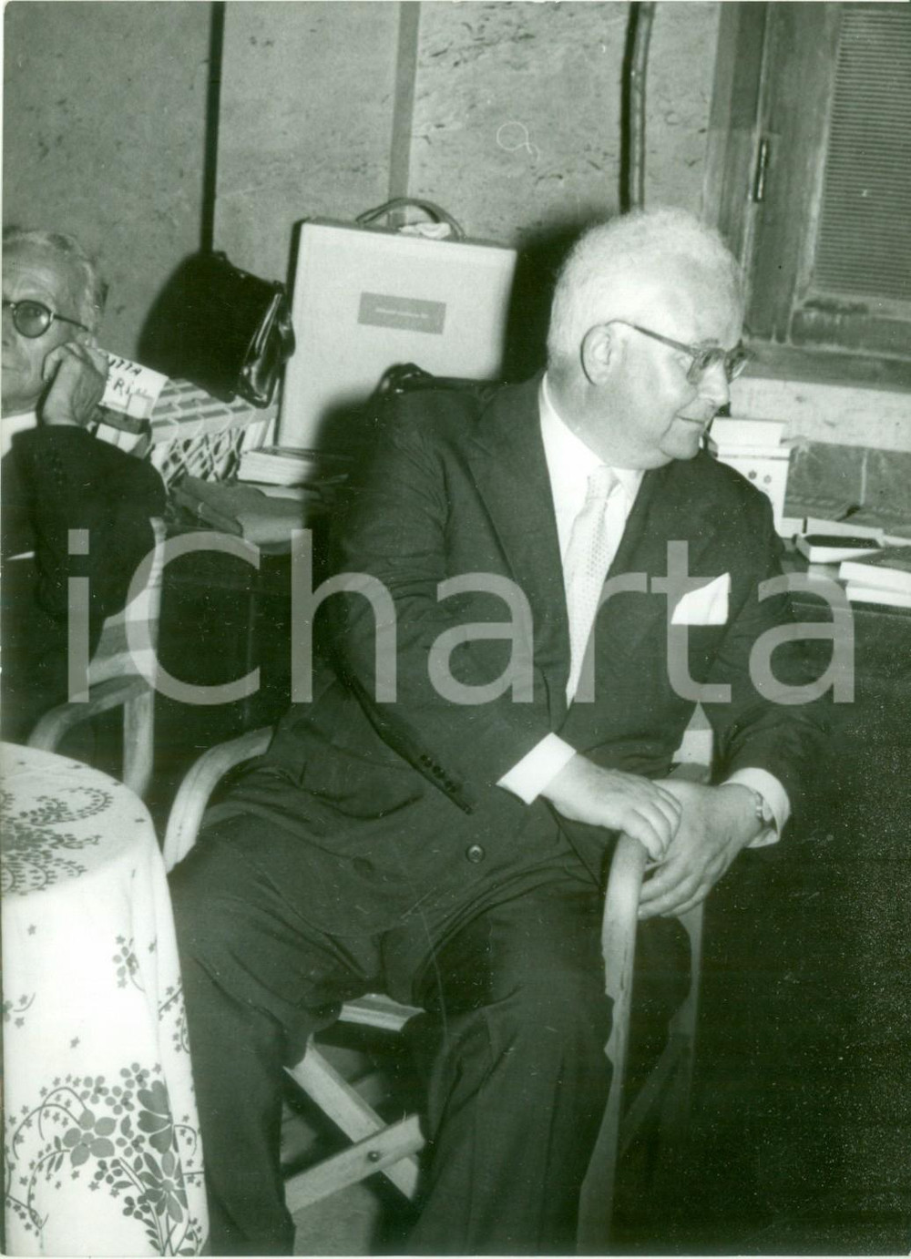Fotografia d epoca originale 1955 PESCARA Critico Francesco FLORA al Premio Letterario D ANNUNZIO Foto 1