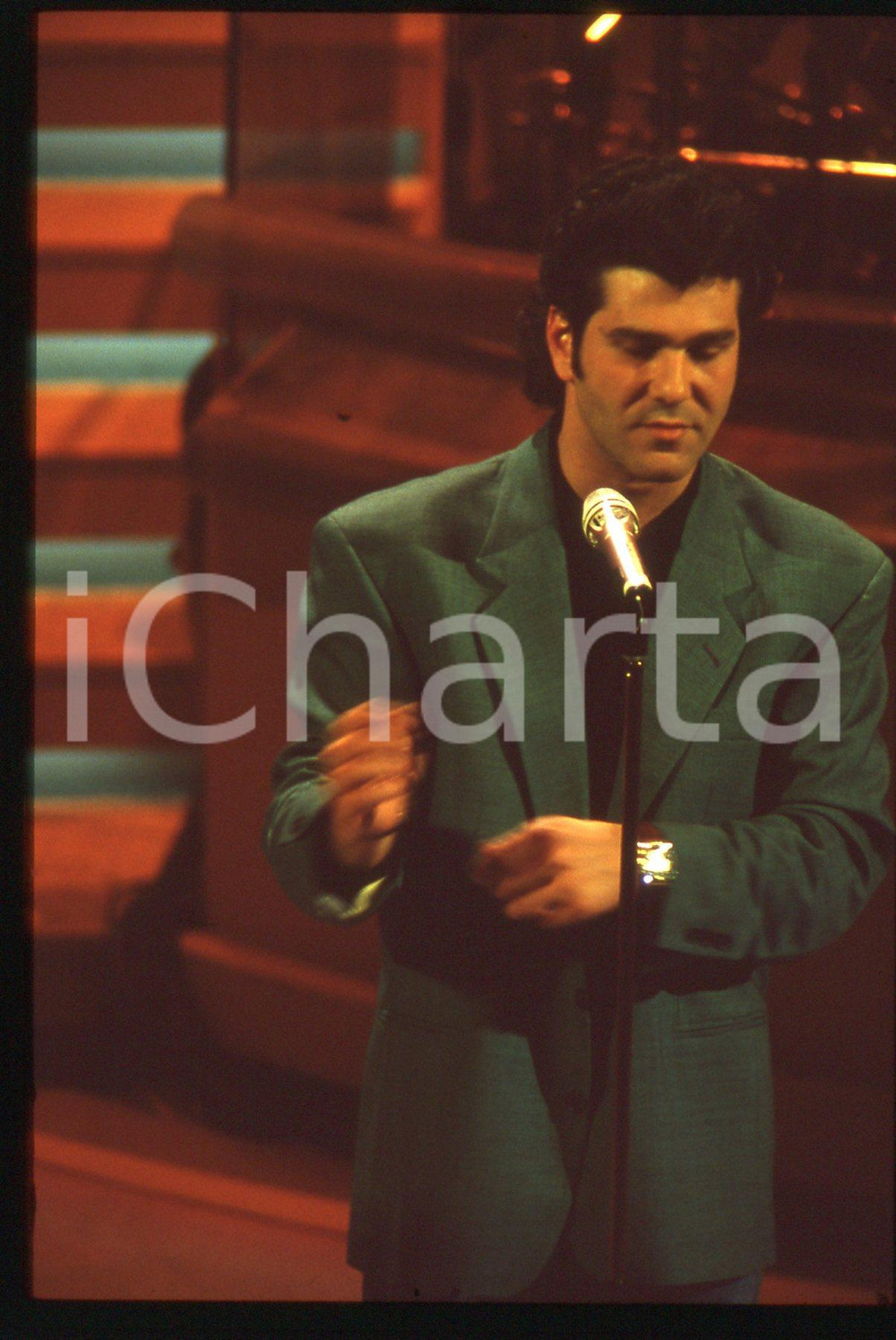 35mm vintage slide* 1992 SANREMO - BRACCO DI GRACI Ritratto del cantante (10)