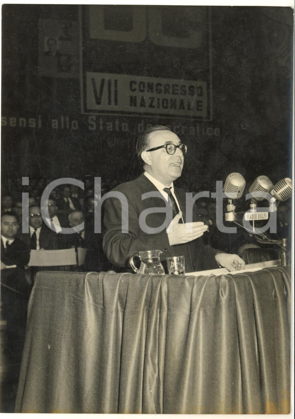 1959 FIRENZE VII Congresso DEMOCRAZIA CRISTIANA - Mariano RUMOR - Foto 13x18 cm