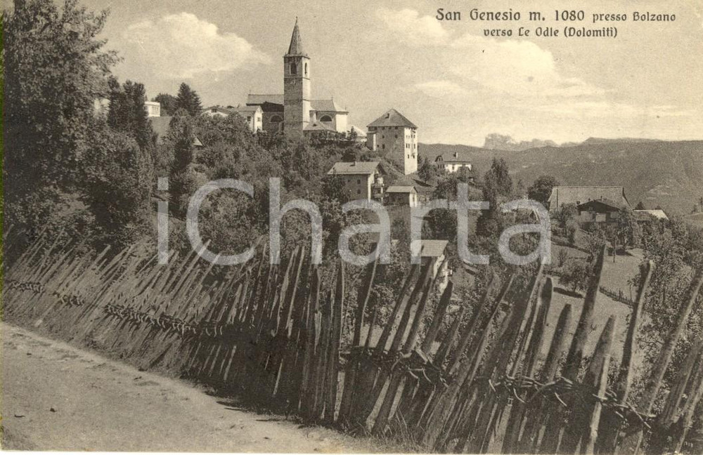 Cartolina originale da collezione 1935 ca SAN GENESIO ATESINO BZ Veduta del paese verso Gruppo ODLE FP VG 1