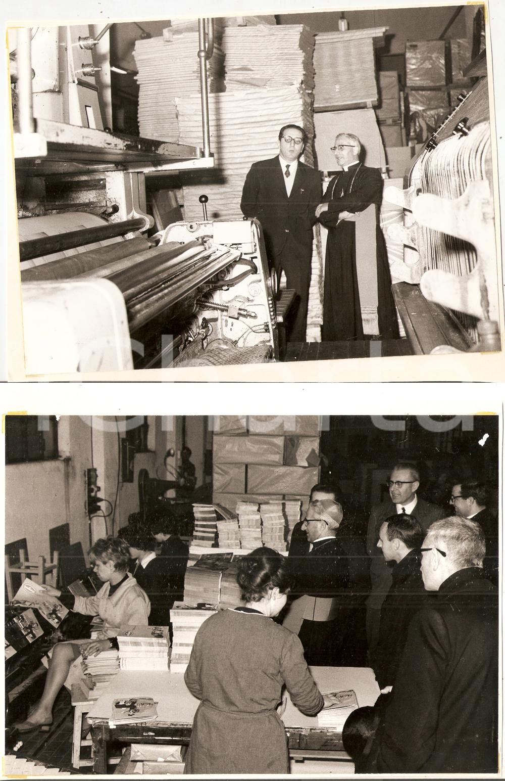 Fotografia d epoca originale 1969 PAVIA Tip. Mario PONZIO Mons. Antonio ANGIONI Catalogo GALBANI FRONTE RETRO 1