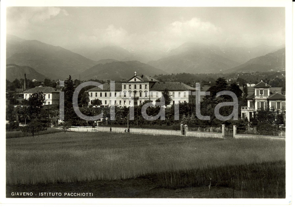 Cartolina originale da collezione 1950 ca GIAVENO (TO) Veduta dell'Istituto PACCHIOTTI *Cartolina FG NV 1
