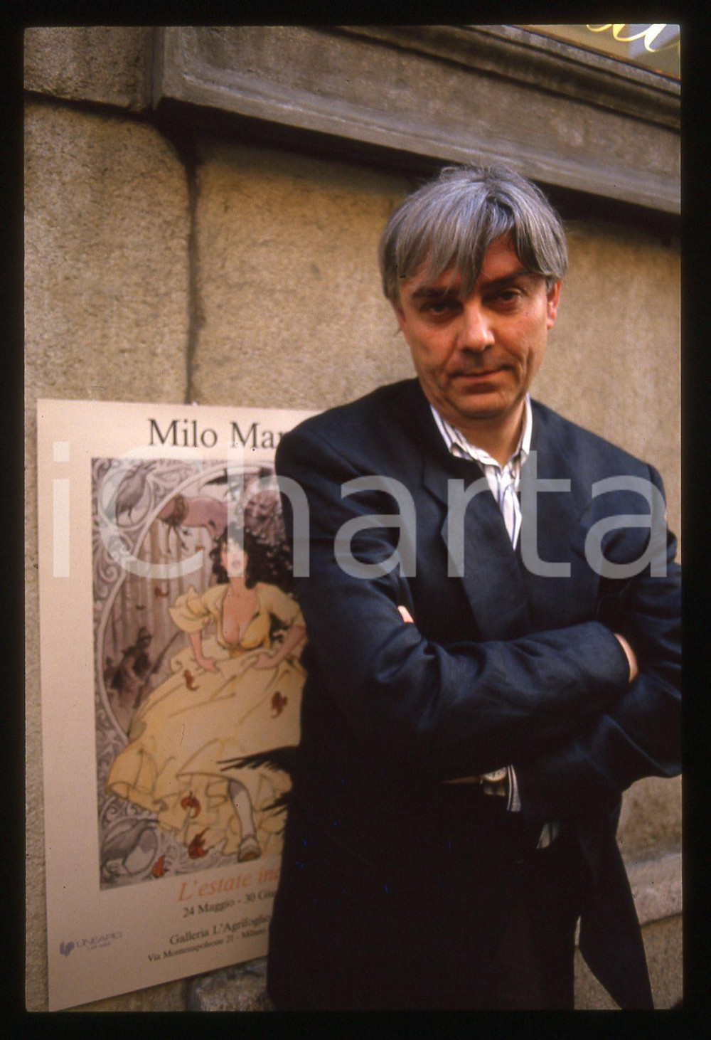 35mm vintage slide* 1990ca MILANO Milo MANARA Mostra di L'ESTATE INDIANA (1)