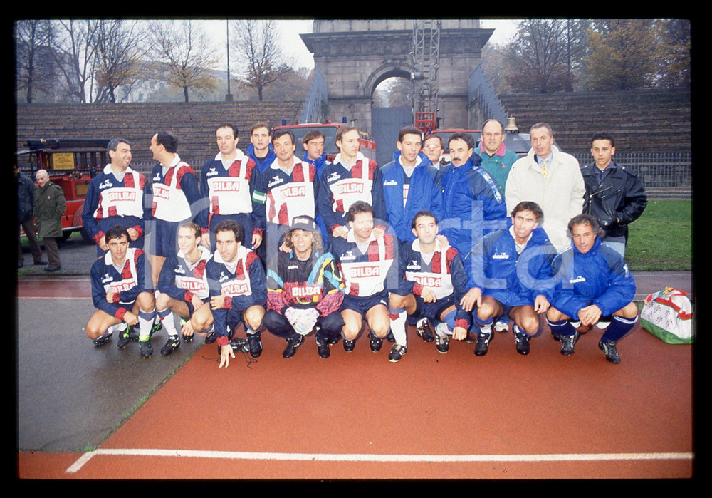 35mm vintage slide* 1990 ca MILANO CALCIO Nazionale piloti F1 Squadra e staff 5