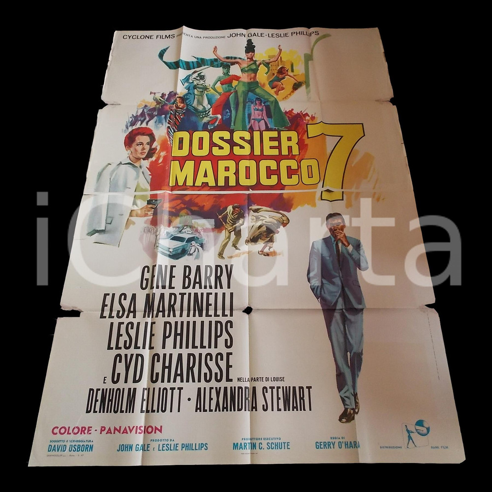 Materiale cinematografico d’epoca 1967 DOSSIER MAROCCO 7 Gene BARRY Elsa MARTINELLI Leslie PHILLIPS Manifesto 1