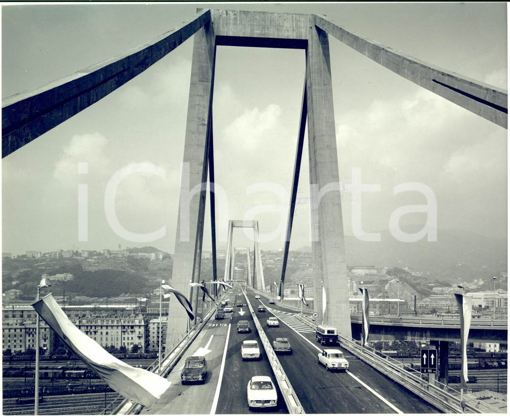 1967 GENOVA Il PONTE MORANDI aperto al traffico dopo l'inaugurazione - Foto 