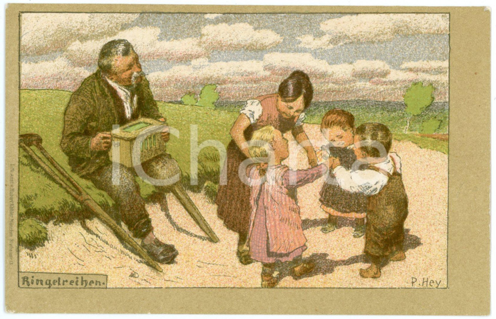 1900 ca DEUTSCHLAND "Ringelreihen" by Paul HEY - Postkarte FP NV  Cartolina postale d'epoca, non viaggiata.CONDIZIONI: FAIRFORMATO: FP    originale e autentica 1