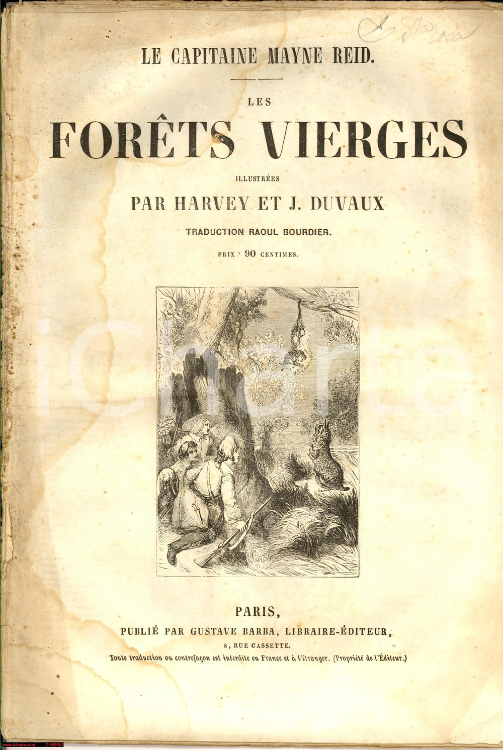 Libro, pubblicazione d epoca 1830 MAYNE RED Les forets vierges ill. HARVEY et DUVAUX 1
