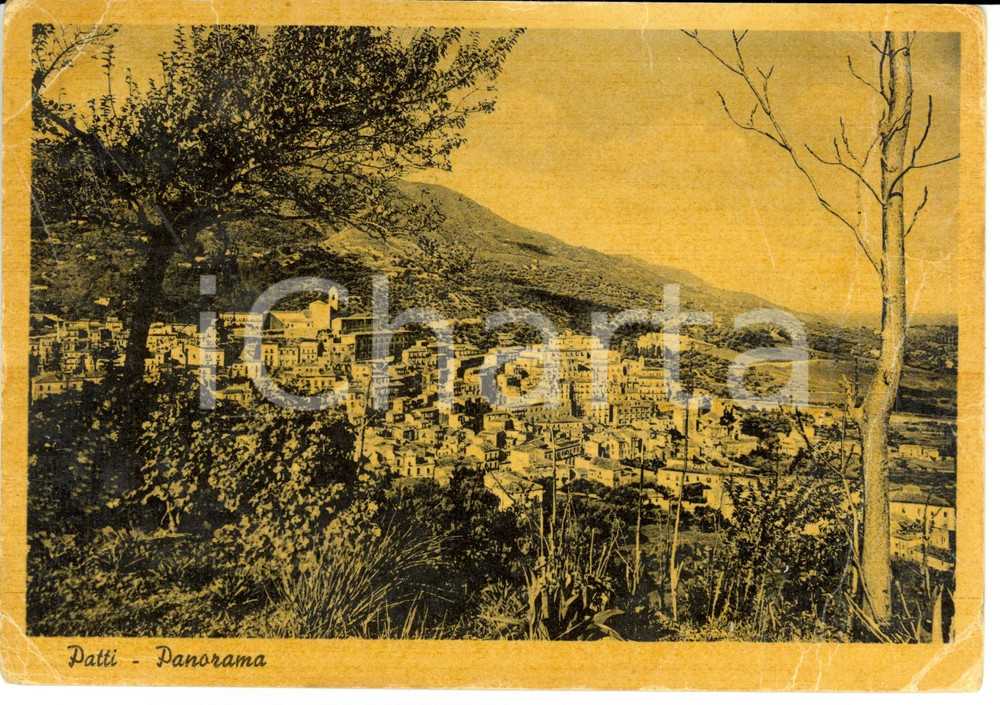 Cartolina originale da collezione 1956 PATTI ME Panorama della cittÃ  Cartolina FG VG 1