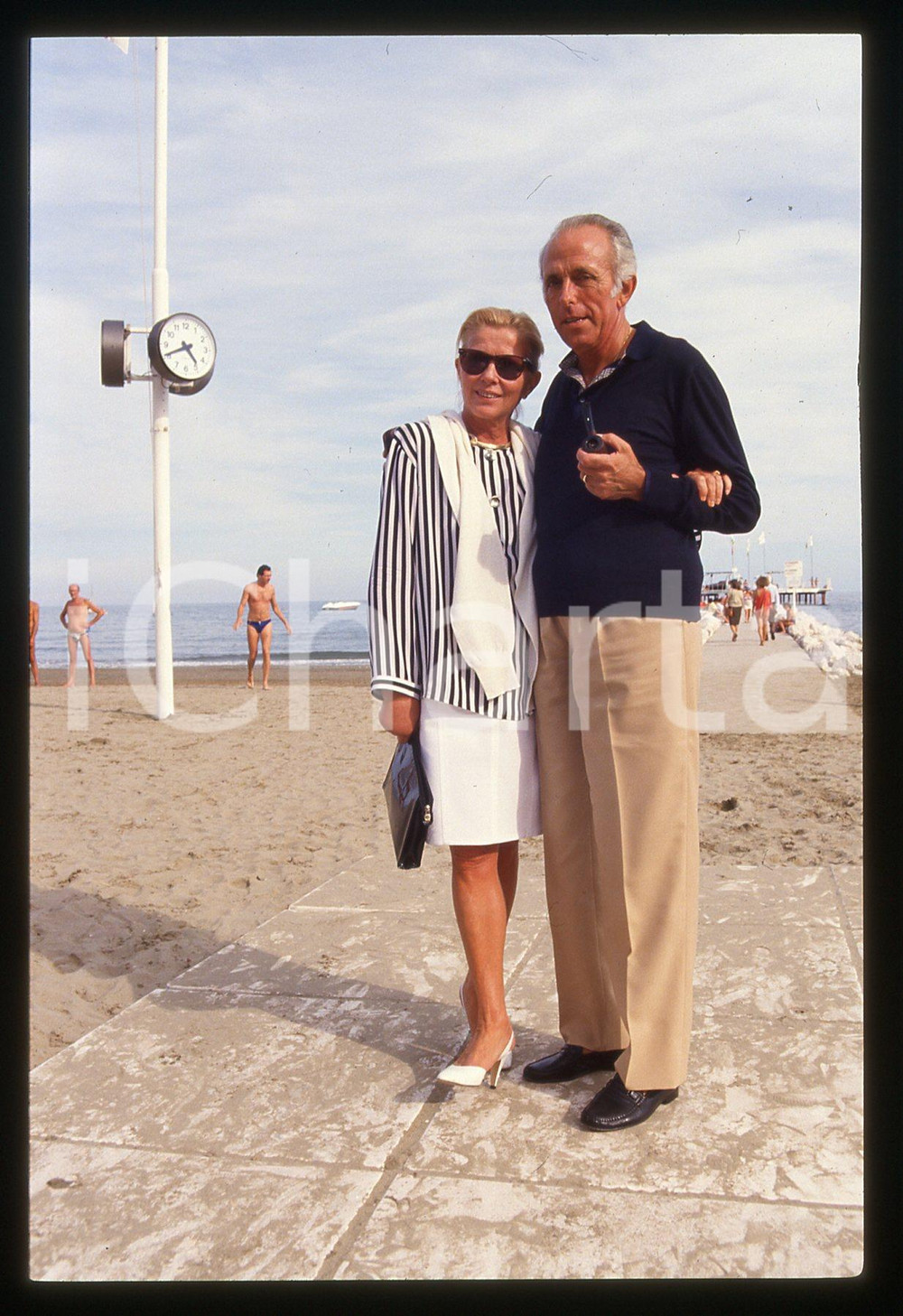 35mm vintage slide*1985ca LIDO DI VENEZIA Delia SCALA e Arturo FREMURA 8