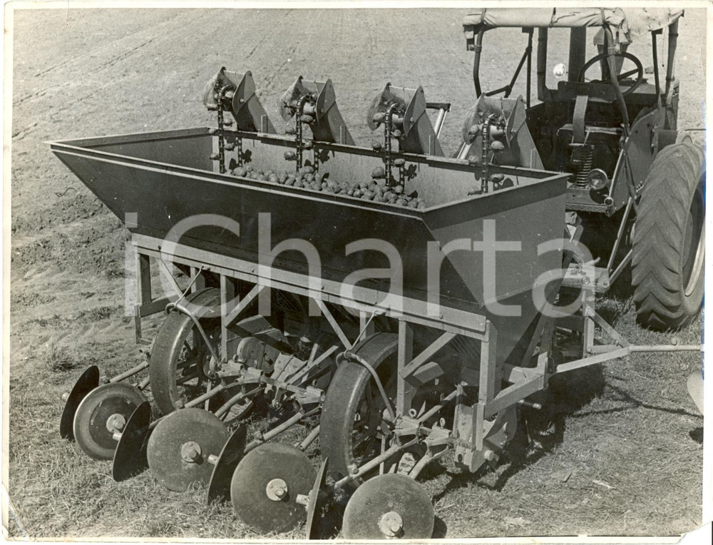 Fotografia d epoca originale 1943 GERMANIA Nuova seminatrice meccanica di patate Fotografia DANNEGGIATA 1