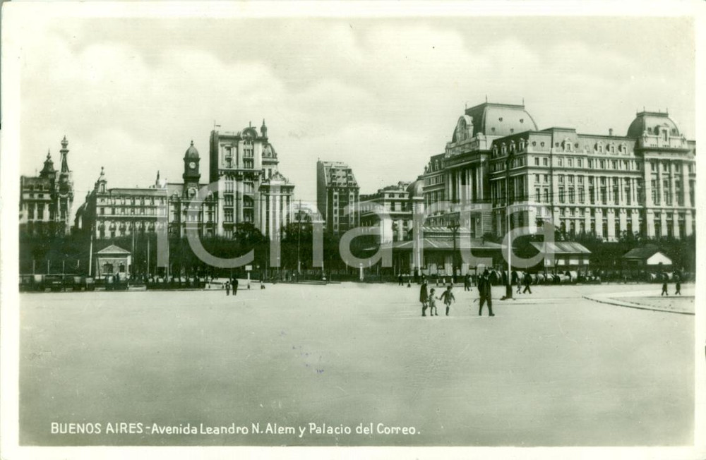Fotografia d epoca originale 1933 BUENOS AIRES Avenida Leandro LEAM y Palacio del CORREO Fotocartolina 1