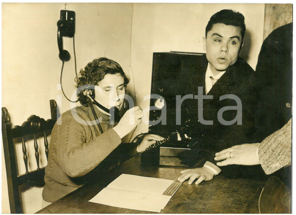 1957 ROMA Donna cieca impiegata come centralinista *Foto 18x13