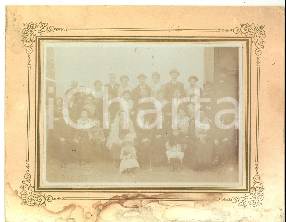Fotografia d'epoca originale 1920 ca VARALLO (VC) Matrimonio tra Felice e Agnesina in costume tradizionale 1