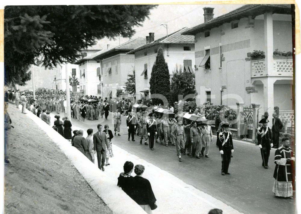 1954 LEVICO TERME (TN) Funerali marinai Battaglione SAN MARCO *Fotografia 13x18