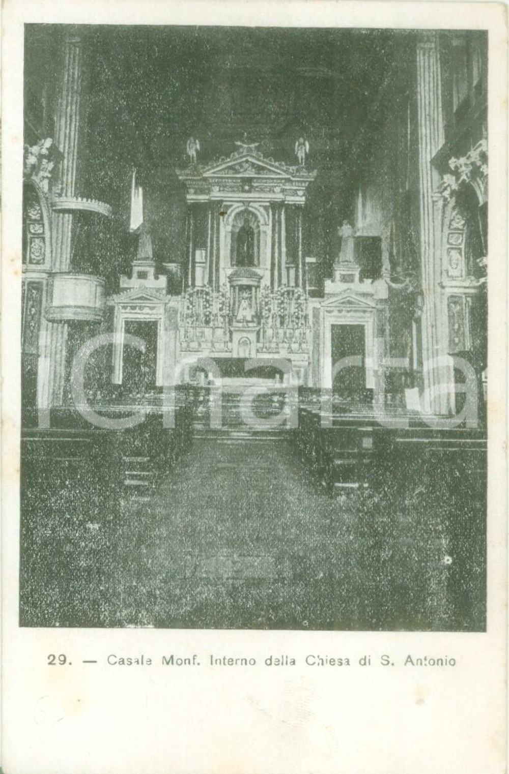 Cartolina originale da collezione 1900 ca CASALE MONFERRATO AL Interno Chiesa di SANT ANTONIO Cartolina FP NV 1