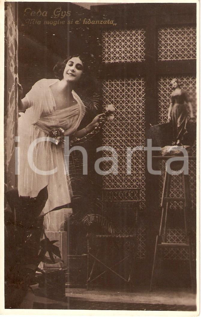 Fotografia d epoca originale 1921 MIA MOGLIE SI E  FIDANZATA Leda GYS nel film di Gero ZAMBUTO Cartolina 1