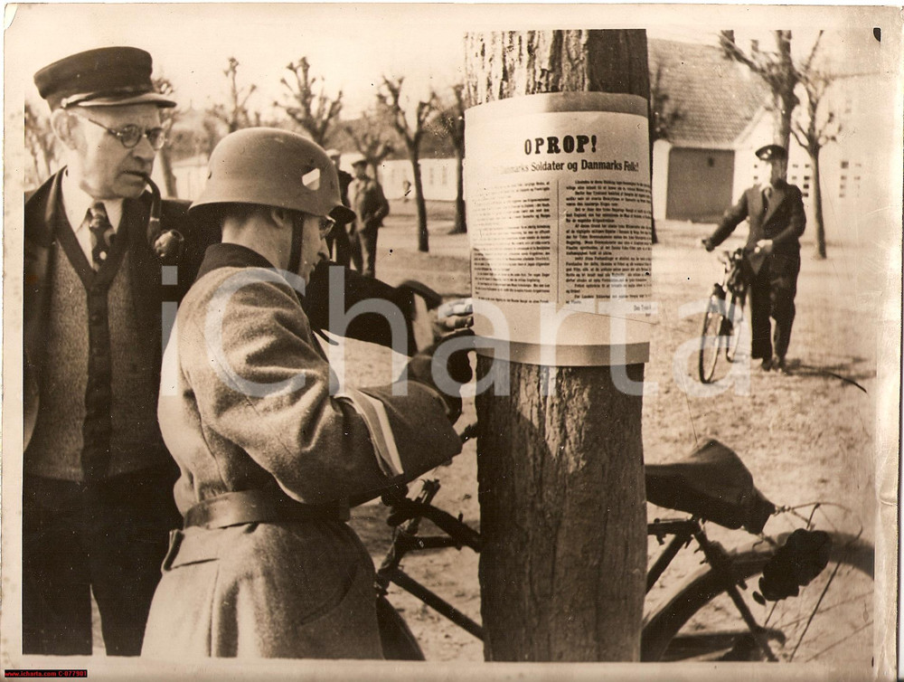 Fotografia d epoca originale 1940 WW2 Operazione WeserÃ¼bung, invasion of Denmark 1