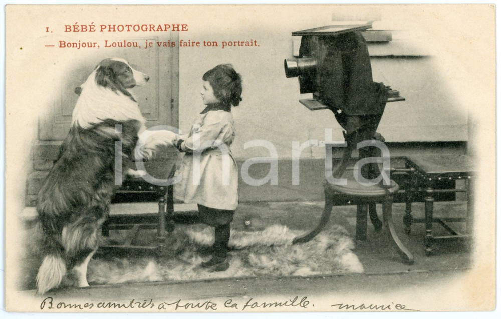 1903 FRANCE Bébé photographe - Loulou, je vais faire ton portrait *Carte postale  Cartolina postale d'epoca, viaggiata.CONDIZIONI: GFORMATO: FP    originale e autentica 1