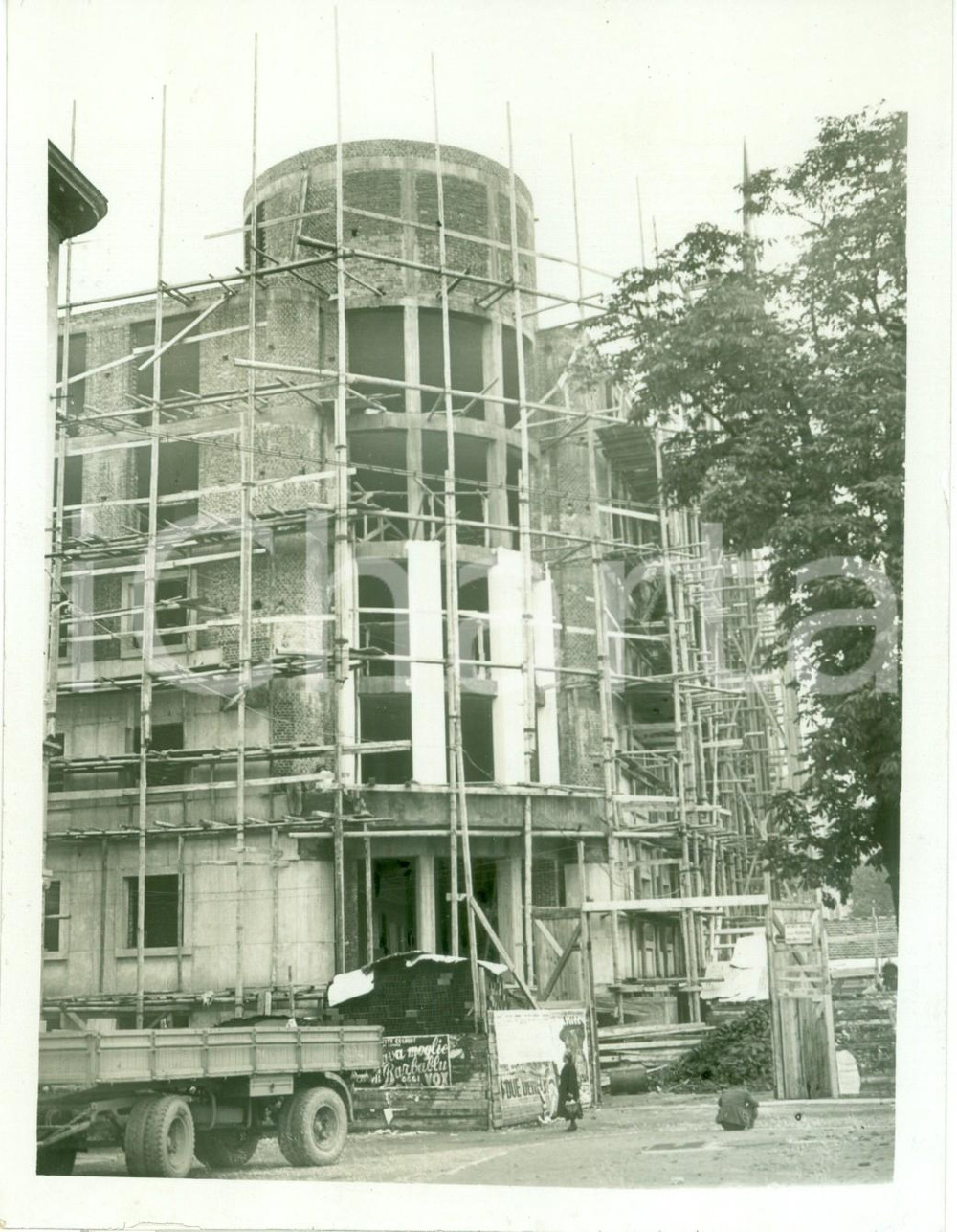 Fotografia d epoca originale 1938 MILANO PORTA NUOVA Lavori di costruzione palazzo GRUPPO D ANNUNZIO Foto 1