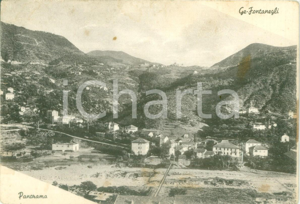 1950 ca GENOVA FONTANEGLI Panorama del paese *Cartolina FG NV (2) Cartolina postale d'epoca, originale, autentica, FG, non viaggiata ma affrancata.CONDIZIONI: FAIR     originale e autentica 1