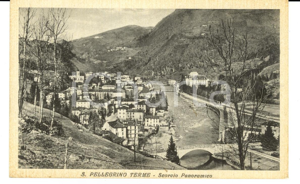 Cartolina originale da collezione 1941 SAN PELLEGRINO TERME BG Scorcio panoramico FP VG 1